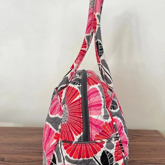 EUC Vera Bradley Bowler Purse Cheery Blossoms Satchel Shoulder Bag W/ Coin Purse - Picture 7 of 14